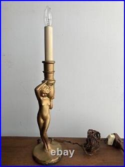Vintage NUART Art Deco Nude Candlestick Holder Lamp 1923 WORKS 15