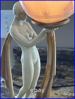 Vintage Naked Nude Lady Lamp Art Deco Stunning Signed