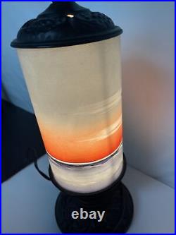 Vintage Ombre Shipp Cylinder Mantle Lamp Hand Painted Art Deco