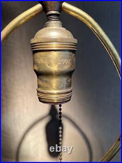Vintage Ornate BRASS Ivy LAMP 21 Made For Tiffany Style Shade