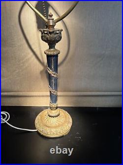 Vintage Ornate BRASS Ivy LAMP 21 Made For Tiffany Style Shade