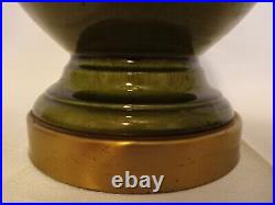 Vintage PHIL MAR Style Green Glaze Ceramic withOmbre Pattern Table Lamp