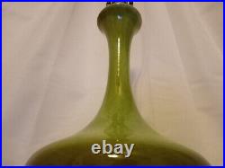 Vintage PHIL MAR Style Green Glaze Ceramic withOmbre Pattern Table Lamp