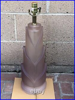 Vintage Paolo Gucci Art Deco Hollywood Regency Resin Pink Lamp