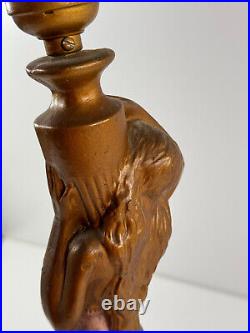 Vintage Plaster Art Nouveau Woman Pinup Woman Table Lamp NICE untested
