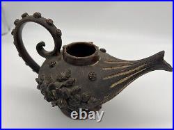 Vintage Pottery Genie Lamp Floral Unique Art Made In Italy FAST SHIPPING