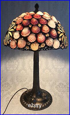 Vintage Richard Hoosin Signed #10090'83 Leaded SeaShell Art Nouveau Table Lamp