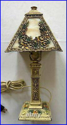 Vintage Slag Art Nouveau Lamp Floral Design