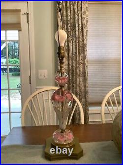 Vintage St Clair Murano Art Glass Table Lamp Hollywood Regency MCM 40-60's Pink