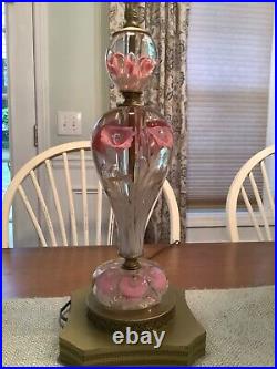 Vintage St Clair Murano Art Glass Table Lamp Hollywood Regency MCM 40-60's Pink