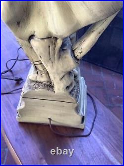 Vintage Statue/Sculpture Figure Lamp Soldier Unique Art Nouveau Decor
