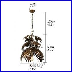 Vintage Tropical Coconut Leaves Chandelier Unique Rustic Tree Lamp Hanging Light