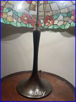 Vintage Unique Art Glass Co Leaded Lamp Handel Duffner Tiffany Lamp Era