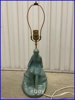 Vintage Van Briggle Art Pottery Figural Maiden Lamp