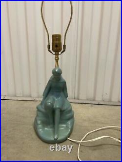 Vintage Van Briggle Art Pottery Figural Maiden Lamp