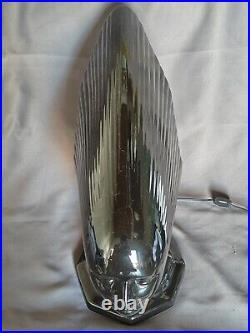 Vintage Victoire Spirit Of The Wind Art Deco Sculpture Bust Black Table Lamp