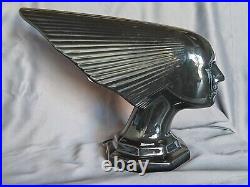 Vintage Victoire Spirit Of The Wind Art Deco Sculpture Bust Black Table Lamp