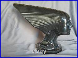 Vintage Victoire Spirit Of The Wind Art Deco Sculpture Bust Black Table Lamp