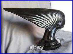 Vintage Victoire Spirit Of The Wind Art Deco Sculpture Bust Black Table Lamp