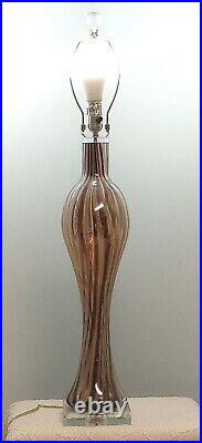 Vintage Winslow Anderson Blown Art Glass Table Lamp X-TALL Lucite Acrylic Base