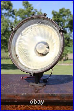 Vintage industrial Spotlight lamp Art Deco Mercury Glass ship boat search light
