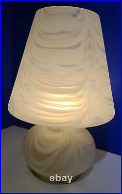 Vtg 17 Vetri Murano 70s Italy Swirl Art Mushroom Table Lamp Mid Century Modern
