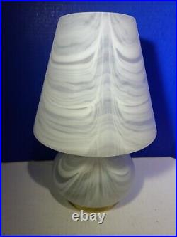 Vtg 17 Vetri Murano 70s Italy Swirl Art Mushroom Table Lamp Mid Century Modern