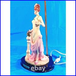 Vtg 25 Art Deco Lady Woman With Roses OK Lighting Figurine Statue Table Lamp
