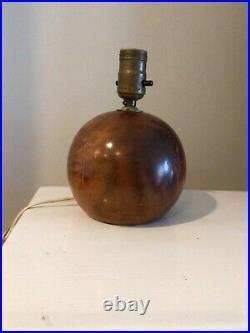 Vtg Albert Berry Arts & Crafts Myrtlewood Small Orb Lamp Craftshop Seattle Wood