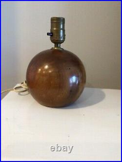 Vtg Albert Berry Arts & Crafts Myrtlewood Small Orb Lamp Craftshop Seattle Wood