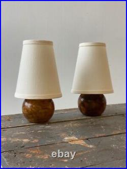 Vtg Albert Berry Arts & Crafts Myrtlewood Small Orb Lamp Craftshop Seattle Wood