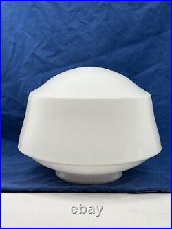 Vtg Art Deco Dome Milk Glass Ceiling Lamp Light Globe Cover Shade Sconce MCM Mod