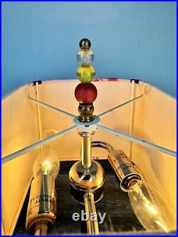 Vtg Art Deco Multi Color Lucite Stacked Table Vanity Boudoir Lamp 23 Tall