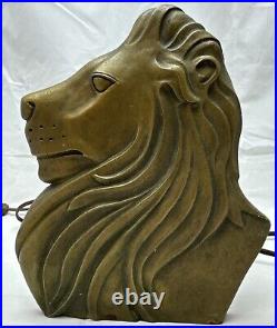 Vtg Art Deco Nouveau Style Hollywood Regency Lion Lamp