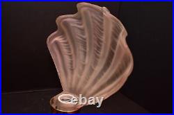 Vtg Art Deco Nouveau style Table Lamp Light Fixture Frosted Glass Seashell shade