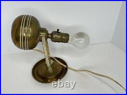 Vtg Art Deco Saturn Desk Lamp Machine Age Brass Atomic Space Adjustable HTF