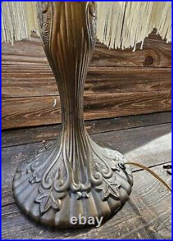 Vtg Bronze Table Lamp Art Nouveau Damaged Shade 22