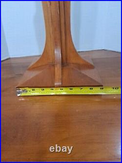 Vtg Dale Tiffany Arts & Crafts Mission Slag Table Lamp 28 Wood Stained Glass