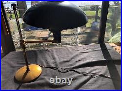 Vtg Dazor Desk Lamp Flying Saucer Adjustable Copper Black Metal MCM Iconic Art