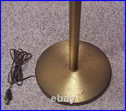Vtg Floor Lamp Mid Century 1960s Retro Light Brass Dual Pendant Art Mod USA #Y6