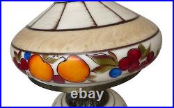 Vtg Hand Painted Fruit Art Glass Gone with the Wind Victorian Parlor Lamp 22
