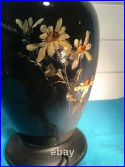 Vtg Hautin Boulenger HB & Cie Choisy-le-Roi Rooster Art Pottery Porcelain Lamp