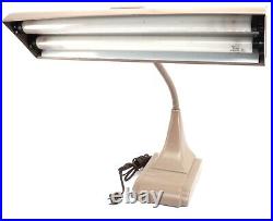 Vtg Industrial Art Specialty Co Deco Gooseneck Brown Desk 18 Fluorescent Lamp