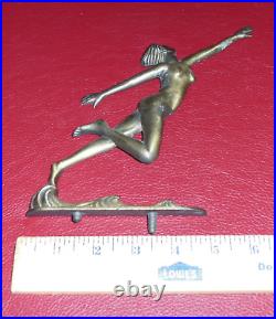 Vtg. L&L WMC Art Deco Nouveau Style Nude Dancing Lady BRASS GLASS LAMP 9920 9905