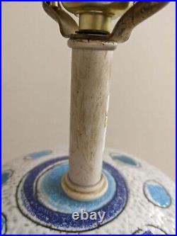 Vtg. MCM Italian art pottery ginger jar lamp with marble base