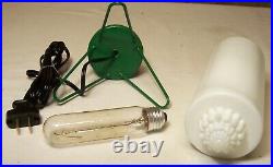 Vtg MCM Lamp Skyscraper Glass Jetsons Art Light Rocket Tripod Restored USA #A12