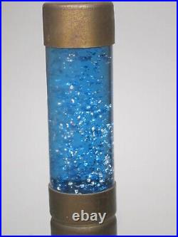 Vtg MCM Original Florence Art Co. Blue Lava Silver Glitter Lamp Brass Astro-Lite