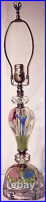 Vtg MCM St. Clair Hand Blown Art Glass Paperweight Lamp(s) Hollywood Regency