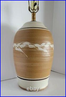 Vtg Mid Century Modern Art Pottery Stoneware Jar Table Lamp 25