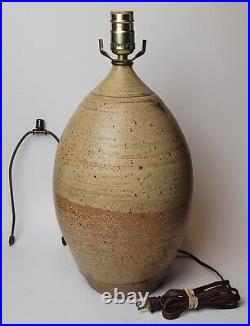 Vtg Mid-century Modern Studio Art Pottery Lamp Hand Thrown Salt Glazed MCM 16